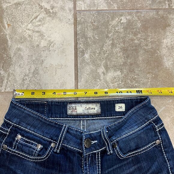 BKE Culture Cropped Jeans with Rhinestone and Embroidered Pockets Size 26 x 25 - Picture 5 of 13